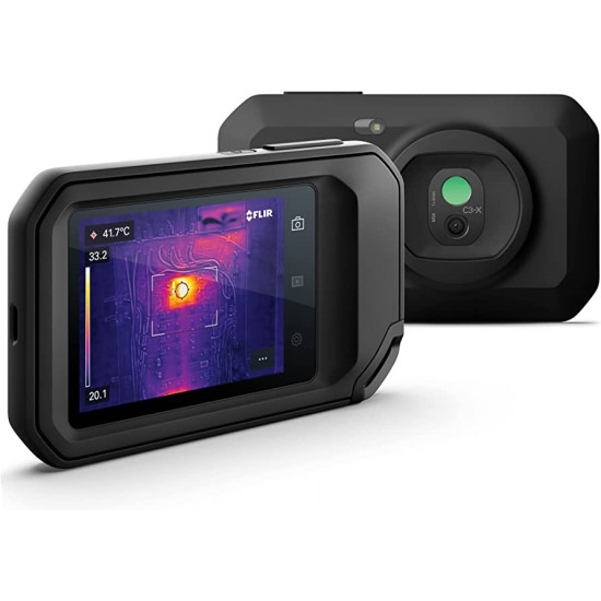 FLIR C3-X (incl. Wi-Fi) - Resolução Térmica:128 x 96 (12.288 pixels) Temperatura de Medição: -20 a 300 °C (-4 a 572 °F). MSX. IP54