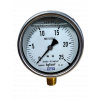 Manômetro de tubo Bourdon, internos em ligas de cobre Construção Caixa Inox Anel Baioneta de 100mm + enchimento de glicerina, rosca vertical em 1/2NPT, escala de 0 a 25 Kgf/cm2 - 1