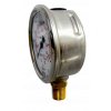 "Manômetro com tubo Bourdon, com enchimento de líquido caixa em aço inoxidável Modelo: 213.53.063 100 kgf/cm2 2.ª escala psi 1/4 NPT montagem inferior" - 1